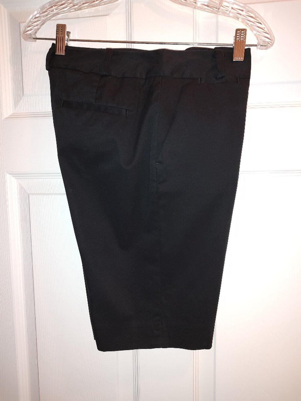 TALBOTS BERMUDA SHORTS COTTON STRETCH FLAT FRONT BACK POCKETS FRONT ZIP BLACK  2